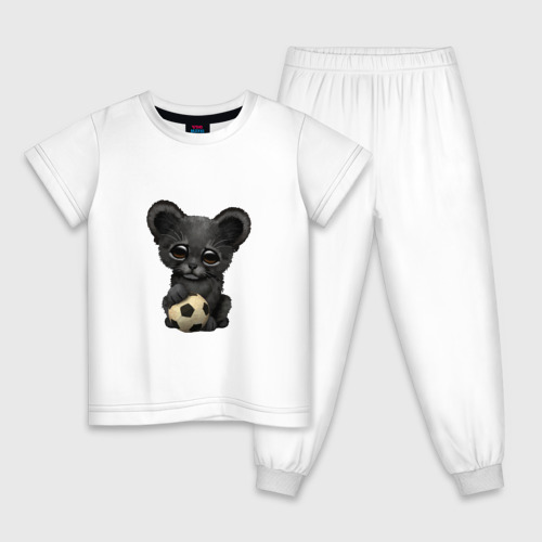 Детская пижама хлопок с принтом Футбол - Пантера, вид спереди #2
