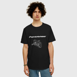 Мужская футболка хлопок Oversize Pensioneer Cassette: black edition - фото 2