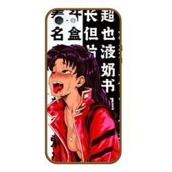 Чехол для iPhone 5/5S матовый Мисато Кацураги ahegao EVA