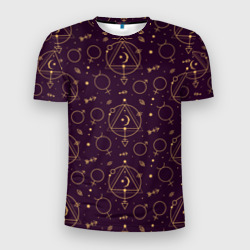 Мужская футболка 3D Slim Эзотерическая символика - знаки алхимии