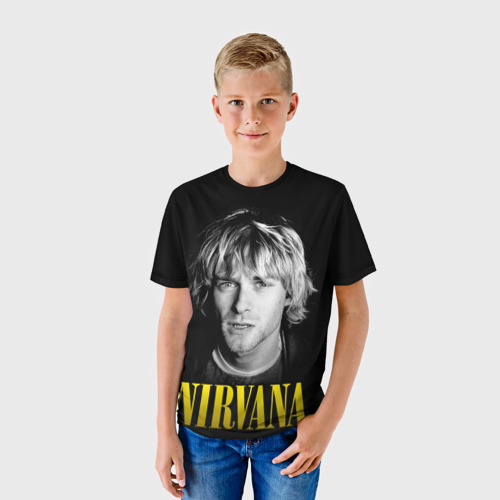 Детская футболка 3D Nirvana - Kurt Donald Cobain, цвет 3D печать - фото 3