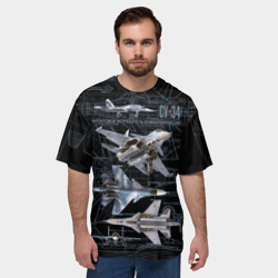 Мужская футболка oversize 3D Фронтовой истребитель бомбардировщик Су-34 - фото 2