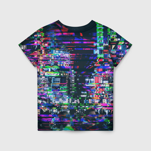 Детская футболка 3D Ночной город - glitch, цвет 3D печать - фото 2