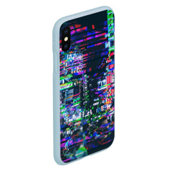 Чехол для iPhone XS Max матовый Ночной город - glitch - фото 2