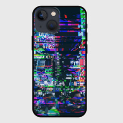 Чехол для iPhone 13 mini Ночной город - glitch