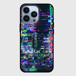 Чехол для iPhone 13 Pro Ночной город - glitch