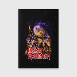 Обложка для паспорта матовая кожа Iron Maiden - рок 80-х