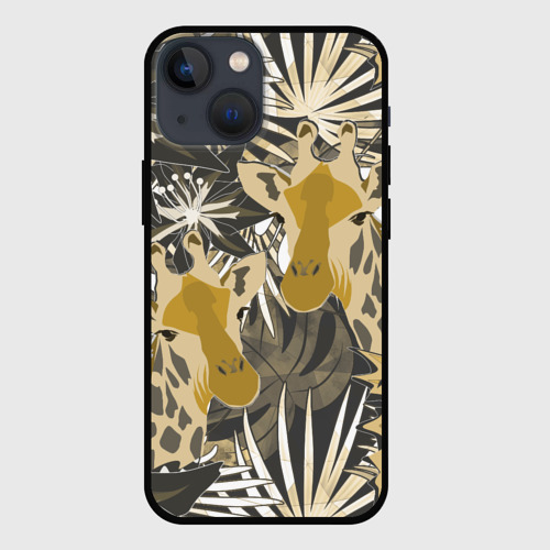 Чехол для iPhone 13 mini Жирафы в тропиках