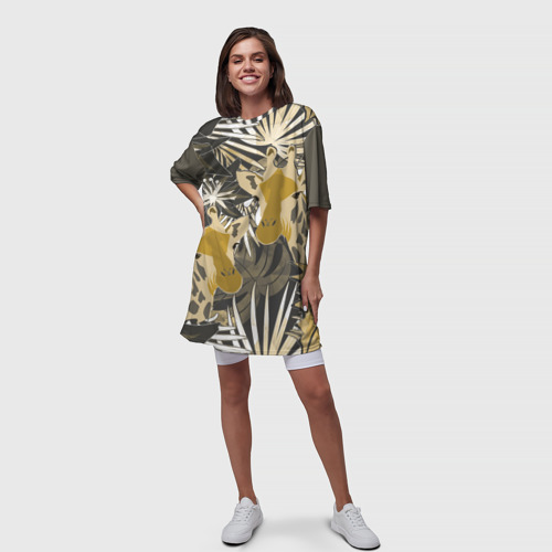 Платье-футболка 3D Жирафы в тропиках, цвет 3D печать - фото 5