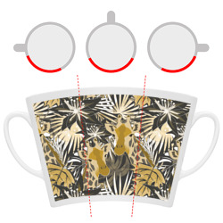 Кружка с принтом Жирафы в тропиках для любого человека, вид спереди №6. Цвет основы: белый