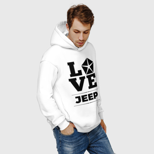 Мужское худи Oversize хлопок Jeep Love Classic, цвет белый - фото 7