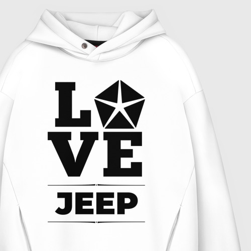 Мужское худи Oversize хлопок Jeep Love Classic, цвет белый - фото 4