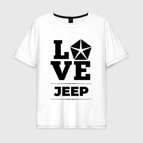 Мужская футболка хлопок Oversize Jeep Love Classic, цвет белый