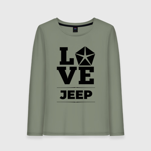 Женский лонгслив хлопок Jeep Love Classic, цвет авокадо