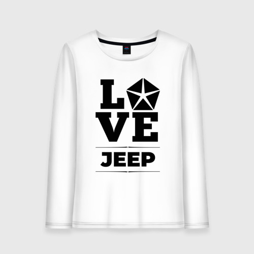Женский лонгслив хлопок Jeep Love Classic, цвет белый