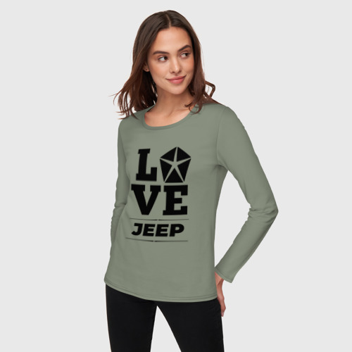 Женский лонгслив хлопок Jeep Love Classic, цвет авокадо - фото 3