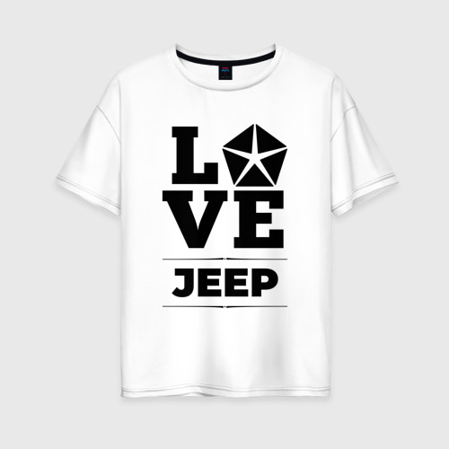 Женская футболка хлопок Oversize Jeep Love Classic, цвет белый