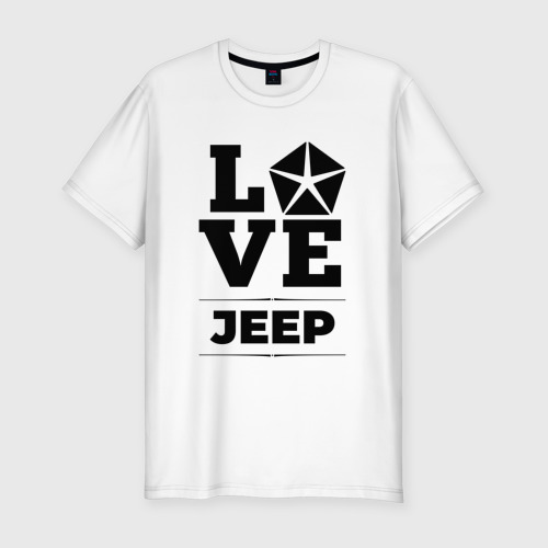 Мужская футболка хлопок Slim Jeep Love Classic, цвет белый