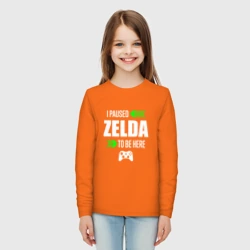 Детский лонгслив хлопок I Paused Zelda To Be Here с зелеными стрелками - фото 2