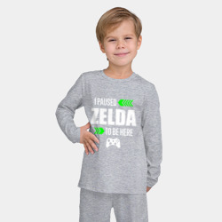 Детская пижама с лонгсливом хлопок I Paused Zelda To Be Here с зелеными стрелками - фото 2