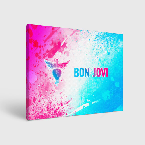 Холст прямоугольный Bon Jovi Neon Gradient, цвет 3D печать