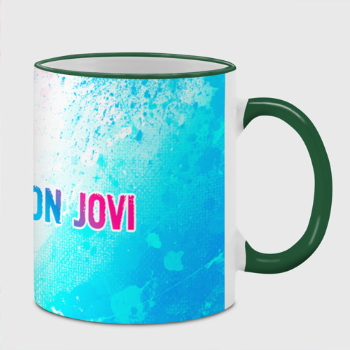 Кружка с полной запечаткой Bon Jovi Neon Gradient, цвет Кант зеленый