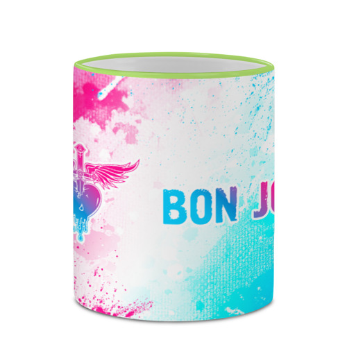 Кружка с полной запечаткой Bon Jovi Neon Gradient, цвет Кант светло-зеленый - фото 4