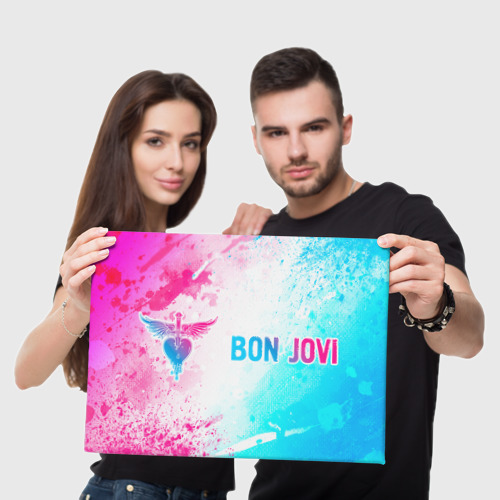 Холст прямоугольный Bon Jovi Neon Gradient, цвет 3D печать - фото 5