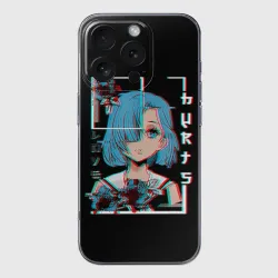 Чехол для iPhone 16 Pro силиконовый с защитой камеры Love Anime Girl Flowers