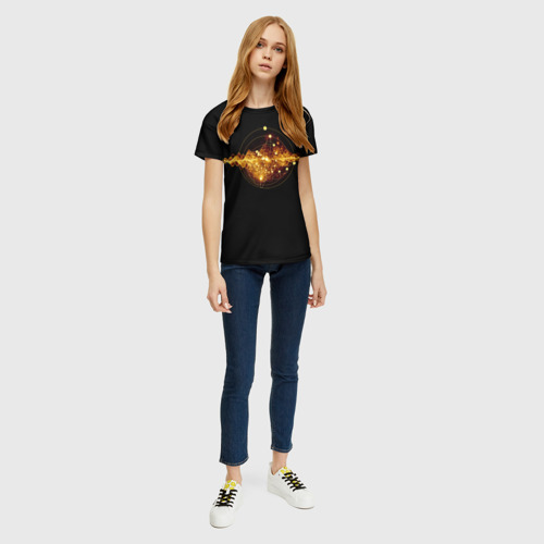 Женская футболка 3D с принтом Квантовая механика, вид сбоку #3