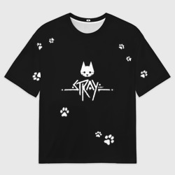 Женская футболка oversize 3D Stray Лапки