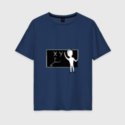Женская футболка хлопок Oversize Грустяш и математика