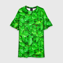 Детское платье 3D Зелёные листья - текстура