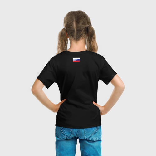 Детская футболка 3D с принтом Двуглавый орёл РФ, вид сзади #2