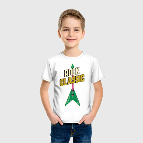Детская футболка хлопок с принтом Рок Классика, фото на моделе #1