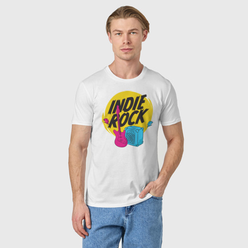 Мужская футболка хлопок с принтом Инди Рок Солнце, фото на моделе #1