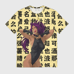 Мужская футболка 3D Йоруичи Шихоин - Блич иероглифы