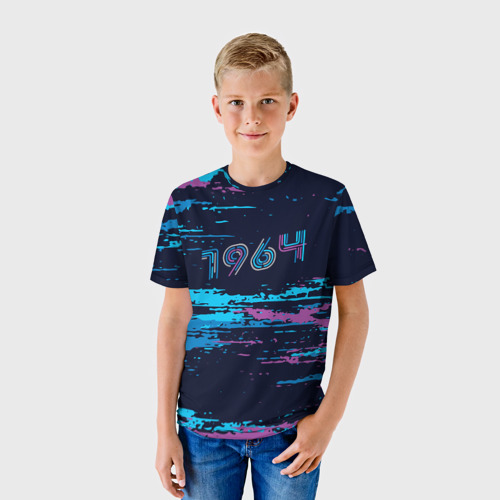 Детская футболка 3D с принтом 1964 год рождения - НЕОН, фото на моделе #1