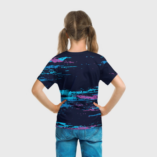 Детская футболка 3D с принтом 1964 год рождения - НЕОН, вид сзади #2