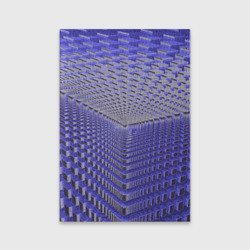 Обложка для паспорта матовая кожа Неоновые кубы - оптическая иллюзия
