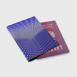 Обложка для паспорта матовая кожа Неоновые кубы - оптическая иллюзия - фото 2