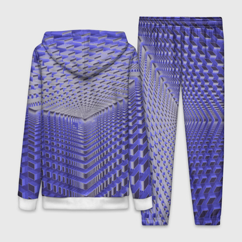 Женский костюм 3D с принтом Неоновые кубы - оптическая иллюзия, вид сзади #1