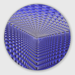 Круглый коврик для мышки Неоновые кубы - оптическая иллюзия