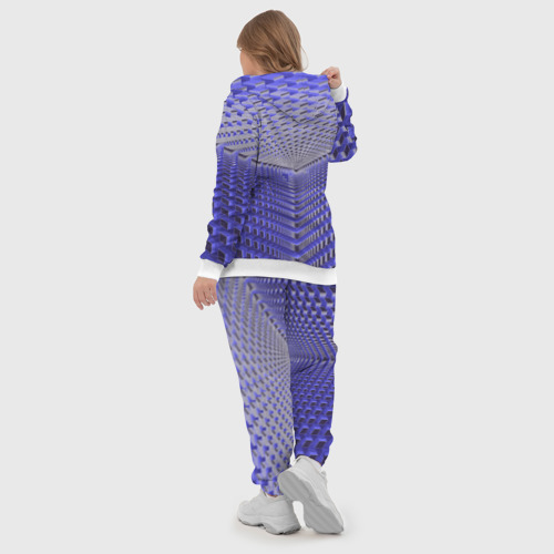 Женский костюм 3D с принтом Неоновые кубы - оптическая иллюзия, вид сзади #2