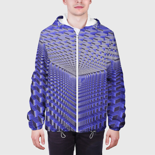 Мужская куртка 3D Неоновые кубы - оптическая иллюзия, цвет 3D печать - фото 4