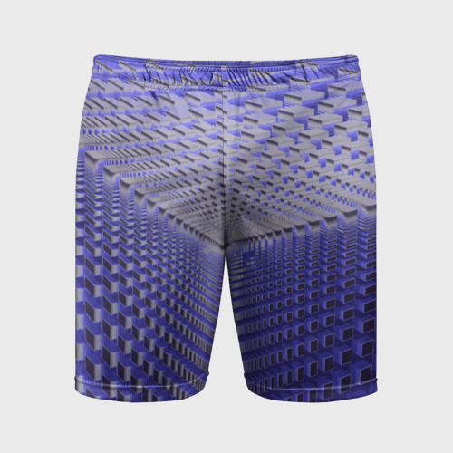 Мужские шорты спортивные Неоновые кубы - оптическая иллюзия, цвет 3D печать