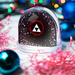 Игрушка Снежный шар Символ Zelda и краска вокруг на темном фоне - фото 2