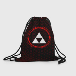 Рюкзак-мешок 3D Символ Zelda и краска вокруг на темном фоне