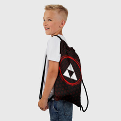 Рюкзак-мешок 3D Символ Zelda и краска вокруг на темном фоне - фото 2