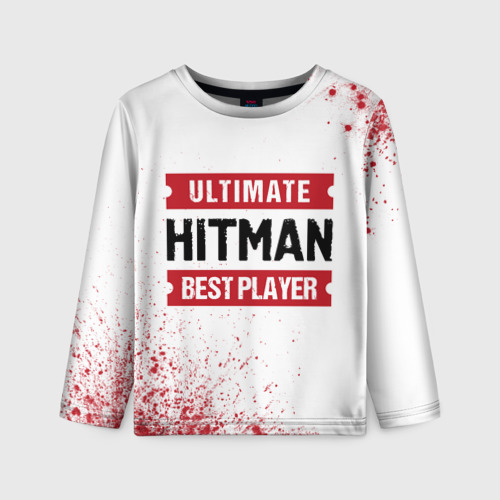 Детский лонгслив 3D Hitman: красные таблички Best Player и Ultimate